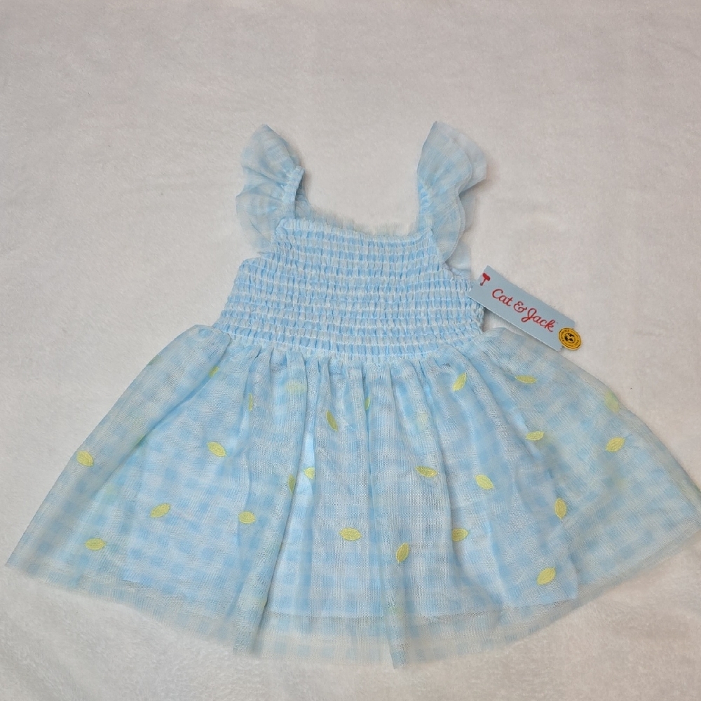 Cat & Jack Light Blue Dress with Yellow Accents